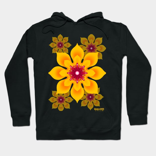 Yellow Flowers Hoodie by MetroInk